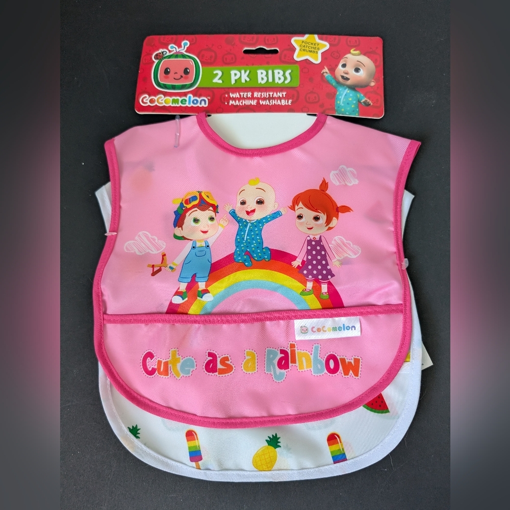 Cocomelon Pink Bib Set